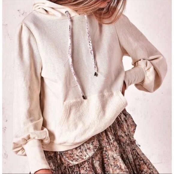 LOVESHACKFANCY linette hooded sweatshirt in pink size XS - Picture 8 of 8